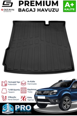 S-dizayn Dacia Duster 4x2 3d Pro Bagaj Havuzu 2018-2022 A+ Kalite