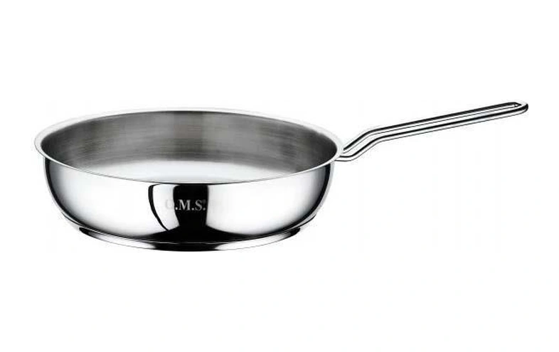 Oms Çelik Tava 26x6 Cm Silikonlu Cam Kapaklı - Sarı Gri