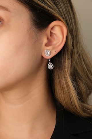 Çildan Womens Silver Zirkon Taşlı Özel Tasarım Damla Küpe