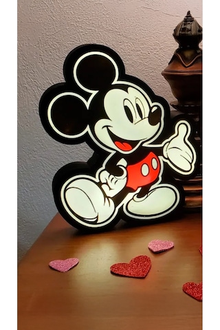 Micky Fare Dekoratif Aydınlatma Led Gece Lambası Çok Renkli