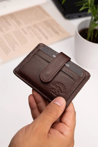 Newish Polo Erkek Hakiki Deri Cüzdan Ve Kartlık - New083 Kahverengi