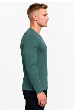 Axxel Erkek Mint Yeşili Pamuklu Likralı Süprem Uzun Kollu T-shirt-d236