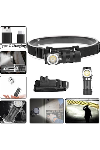 Aubyhe P8 Led El Feneri, Type-c Şarjlı, 500-600 Lumen, 100-200m Menzil, Mıknatıs Ve Kalem Klıpsli, Hafif, Çok Fonksiyonlu Model 6603