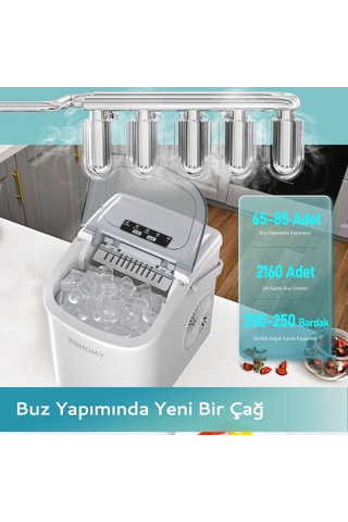 Bullet Kapsül Taşınabilir Buz Makinesi, Otomatik Temizleme, Hızlı Buz Yapma, Im016-brd