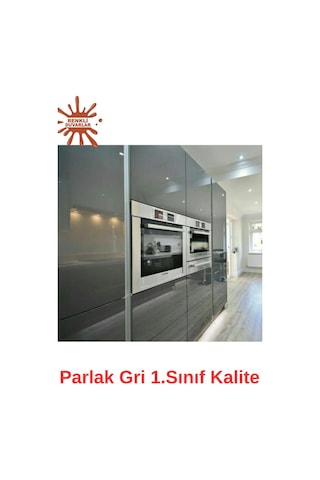 Parlak Gri 122cmx200cm Yapışkanlı Folyo Banyo Wc Mutfak Dolap Ve Mobilya Kaplama Folyosu