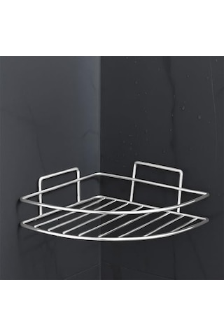 Köşe Rafı 304 Paslanmaz Çelik Şampuanlık 23x23 Cm Kbk100 Diğer