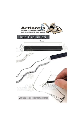 Sıkıştırılmış Kömür Füzen Seti 1 Paket Kohinoor 2b 4b 6b Siyah Kare Press Kömür Füzen Yassı Çizim Gölgelendirme Grafit