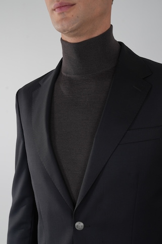 Bisse Comfort Fit Siyah Dokuma Mono Yaka Çift Yırtmaçlı 6 Drop Yün Blazer Erkek Ceket Pck24knos001 D99 Siyah