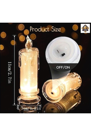 Vkemall 4'lü Paket Elektronik Mum Işıklı Gece Lambası - Romantik Yatak Odası Ve Masaüstü Dekoratif Ambiyans Aydınlatması Beyaz