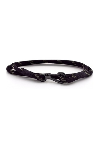 Haki Yeşil Siyah Paracord Metal Kanca Sarma Erkek Bileklik M011C Altın