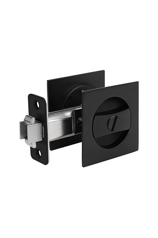 Nayomiglow Cep Kapı Kilidi, Mat Siyah Çağdaş Gizlilik Kare Cep Kapı Donanımı, Siyah Sürgülü Cep Kapı Kilidi