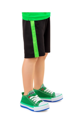 Kiko Kids Tinna Bağcıklı Erkek Bebek Keten Spor Ayakkabı Yeşil