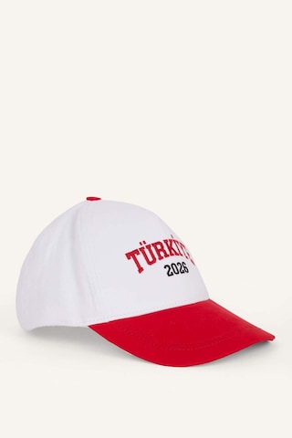 Defacto Erkek Türkiye İşlemeli Beyaz Pamuklu Şapka I3375ax26smrd1 Kırmızı-rd1