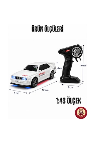 Uzaktan Kumandalı Mini Drift Bmw Evo30 Model Araba Dahili Şarjlı Işıklı 4x4 Taşıma Kumandalı Hız Hassasiyetli Ve Kademeli ,kuka Ve Drift Tekerleri Hediye 1:43 Ölçek Beyaz