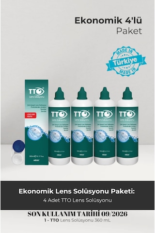 Tto Lens Solüsyonu 360 Ml 4 Adet Son Kullanım Tarihi: 09/2026