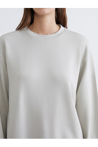 Lcw Everyday Gri Bisiklet Yaka Oversize Kadın Sweatshirt