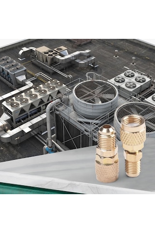 1 X R410a Adaptör 5/16 Sae F Rakorlar 1/4 Sae M Flare 5/16 Sae M - 1/4 Sae