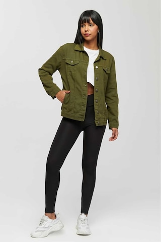 Shevega Kadın Haki Boyfriend Uzun Keten Ceket Haki