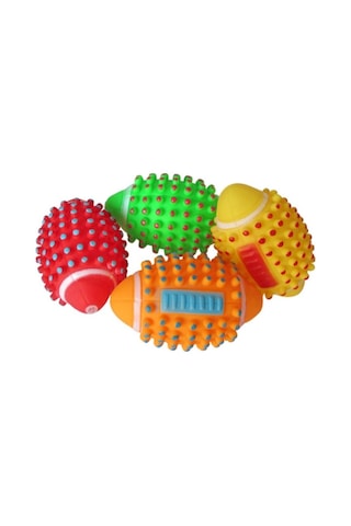 Petshop Dikenli Tasarım Diş Kaşıyıcı Dayanıklı Temizleyici Renkli Kedi Köpek Isırma Topu Sesli - 1