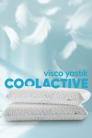 Ortopedik Isı Emici Cool Actıve Uyku Yastığı - Isı Kontrollü Akıllı Visco Yastık Terleme Önleyici Beyaz