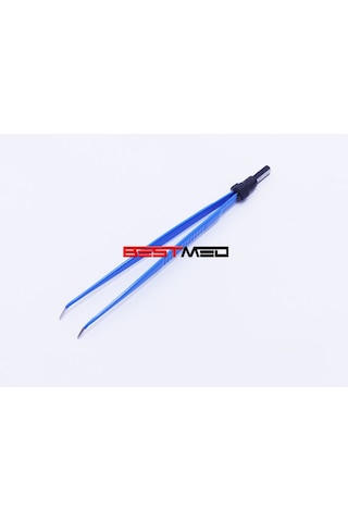 Bipolar Ucu Eğri Düz Penset 20Cmx1 Mm Koter Bipolar Penset