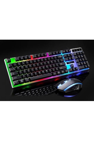 Polham RGB Led Işıklı Klavye ve Mouse Seti, Gamer, Oyuncu, USB Klavye ve Mouse, Işıklı Oyuncu Seti
