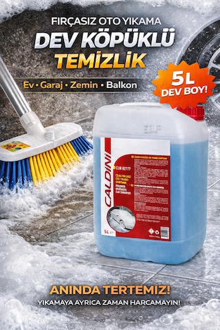 Caldini Cilalı Fırçasız Oto Yıkama Şampuanı 5 Kg Köpüklü Parlatıcı Araç Şampuanı