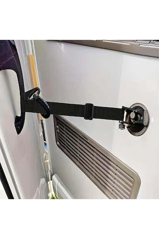 Sunshine011 Sportulı Siyah Kapı Tutucu Kayışı - Rüzgar Ve Su Geçirmez Dayanıklı Siyah