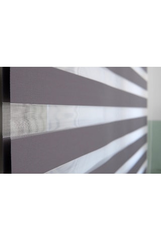 İncilifehome İcl510 Düz Kumaş Zebra Stor Perde Antrasit Alüminyum Kasalı Antrasit