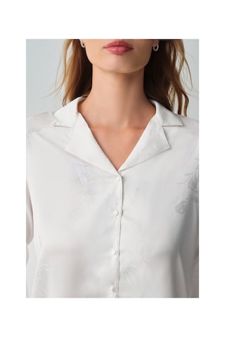 Suwen Bride Gömlek Yaka Pijama Takımı Wsh10510072036 Ekru
