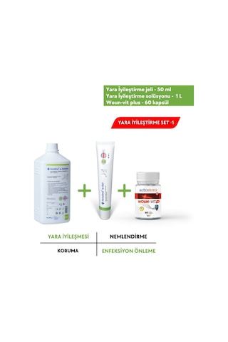 Actolind Yara Solüsyonu 1 L + Yara Jeli 50 ML + Woun-Vit Plus 60 Kapsül