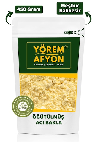 Yörem Afyon Meşhur Balıkesir Öğütülmüş Acı Bakla Unu, Tozu Termiye, Yahudi Baklası Lupinus 450gr