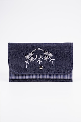 Fabric Craft Bag Kadın Kumaş Cüzdan Nakışlı Lacivert