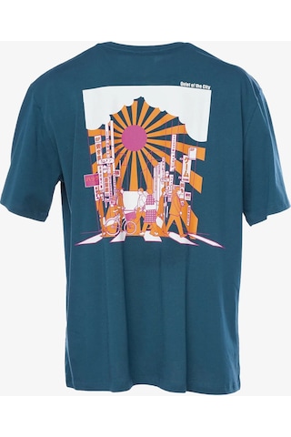 Hummel Hmlandre Oversize Erkek Mavi T-shirt 911880-7511 Mavi
