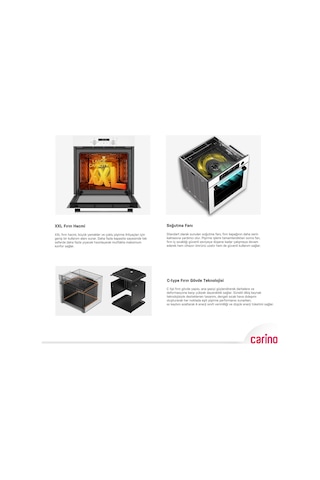 Carino 8403 0+3 Fonksiyon Dijital Siyah Power Turbo Ankastre Fırın