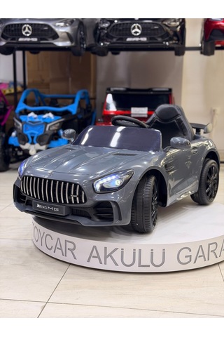 Mercedes Gt Akülü Araba 0-6 Yaş Kumandalı Özel Plaka Hediye Gri