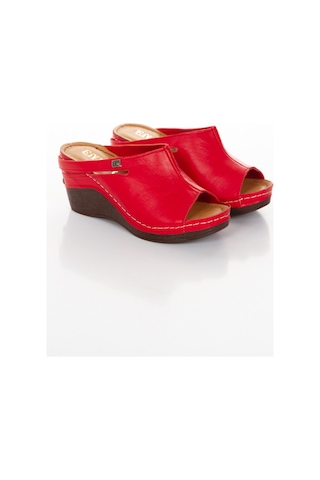 Hakiki Deri Dolgu Topuk Kadın Terlik