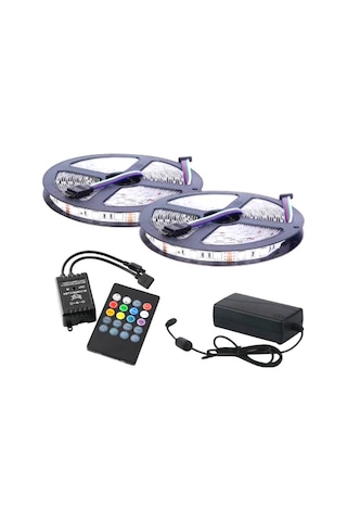Rgb Sese Ve Müziğe Duyarlı Set 5-10 Metre Tak Çalıştır 3 Çip 5050