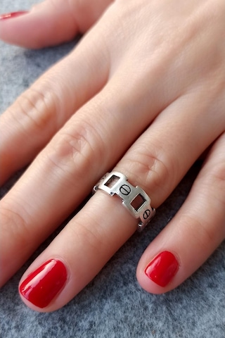 Antik Gümüş Kaplama Dörtgenler Şekilli El Yapımı Ayarlanabilir Ek - 518830562 Çok Renkli