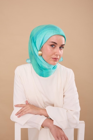 Silk Home Olinda İpek Eşarp 47005-06 Gök Mavi, Turkuaz, Su Yeşili, Yeşil, Ekru