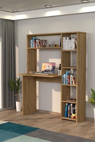 Duru Kitaplıklı Çalışma Masası Çam Çam