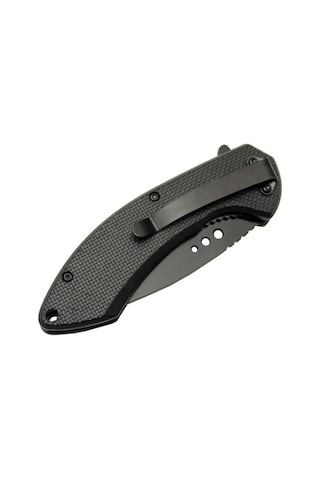 4215 Kırmızı Kamp Çakı 20cm- Yarı Otomatik, Kemerlikli, Oluklu