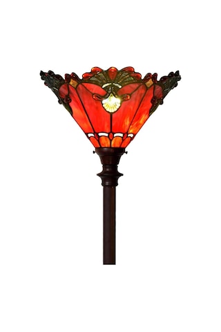 Home London Breeze Tiffany Tarzı Barok Vitray Ayaklı Lambader El Yapımı 180 Cm Torchiere Zemin Lambası Renkli Diğer