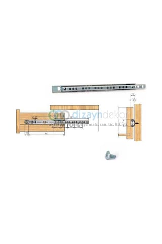 İnce Bilyalı Çekmece Rayı 17x310 Mm