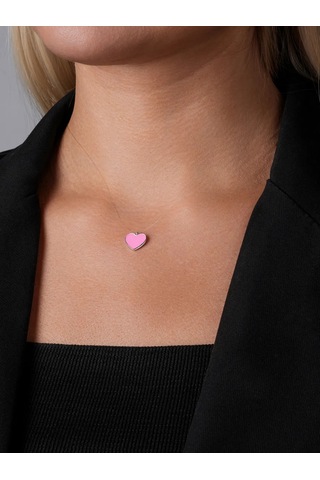 Lucente Balıkçılık İpi Kolye Kalp 925 Ayar Gümüş 332485068 Pembe