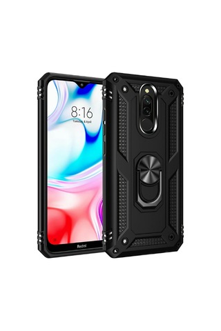 Xiaomi Redmi 8 Kılıf Zore Vega Kapak-Siyah