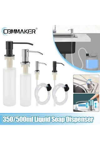 Pompa Kafası-mutfak Lavabo Sıvı Sabunluk Pompası Paslanmaz Çelik 500 Ml Sıvı Sabun Şişesi Lavabo Montaj El Basınçlı Sabunluk Şişesi