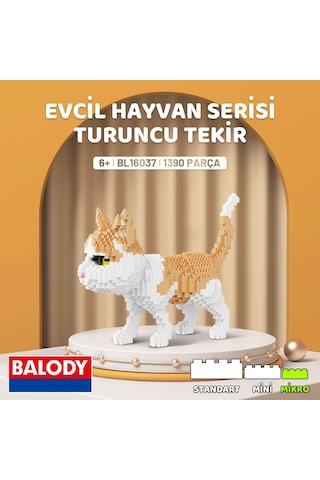 Balody Evcil Hayvan Serisi Turuncu Tekir Kedi Bl16037 Mikro Blok Yapı Oyuncakları Seti