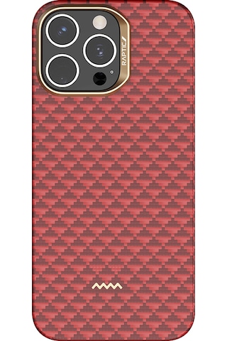 Apple iPhone 16 Pro Max Kılıf M-safe Uyumlu Raptic Aramid Skin Origin Serisi Kapak Kırmızı