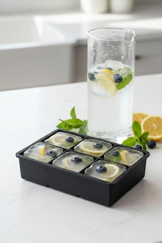 6 Hazneli Silikon Buz Kalıbı & Çok Amaçlı Buzluk Ve Dondurucu Organizeri 11x16 Cm Karışık
